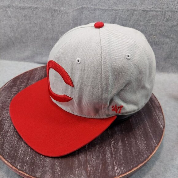 Cincinnati Reds Gray & Red Baseball Hat By 47 Adjustable Snapback Cap Unisex - Picture 2 of 12